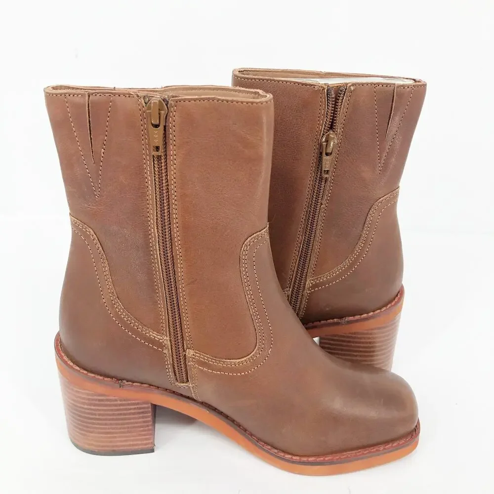 Seychelles Womens Turbulent Mid Calf Booties Size 6 Brown Leather NWOB